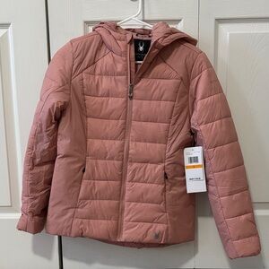 Spyder misty rose thermaweb Hooded Puffer Jacket NWT